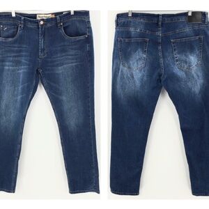 Tailor Vintage Men Jean Blue Canaan Slim Fit Straight Stretch Med Wash 38 x 32